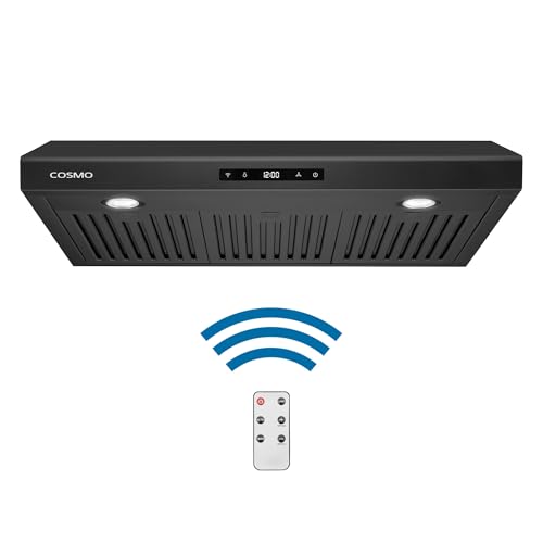 COSMO 30 in. Haven Collection 500 CFM Ducted Under Cabinet Range Hood, Touch Controls, LED Lights in Matte Black by COSMO - Image 2