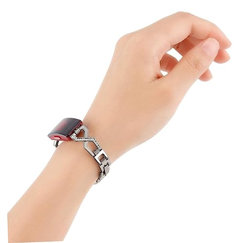 Durable Stainless Steel Rhinestone Watch Strap for Inspire Hr Elegant Cross-link Design Comfortable Fit for Daily Wear and Business Occasions2