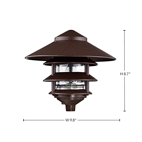 Image of Nuvo Lighting SF76 /637 One Light Three Louver Large Hood 120 Volt Die Cast Aluminum Durable Outdoor Landscape Pathway Lighting, Old Bronze