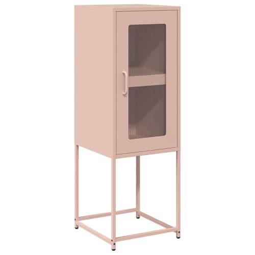 vidaXL Aparador de Acero Laminado en frío Rosa 36x39x107 cm, Mueble de almacenaje, Mueble aparador, Mueble de Pasillo, Buffet
