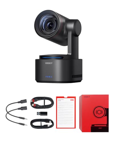 OBSBOT Tail 2 PTZR NDI Camera 4K@60FPS, Pro AI Tracking, 1/1.5' CMOS, 50MP, 5X Optical Zoom, 12X...