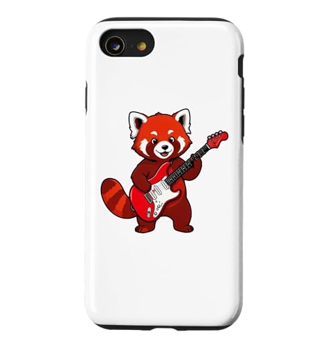 Vintage Red Panda Punk Music Playing Guitar �X�}�z�P�[�X iPhone SE (2020) / 7 / 8 �p