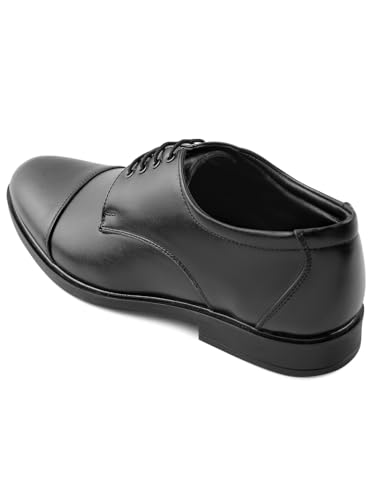 Image of Liberty Fortune HML-13E Men's Formal Oxford Shoes - Black, Brown - Synthetic Leather Lace-Up with Cushioned Footbed - Stylish Office Footwear - Comfortable and Lightweight