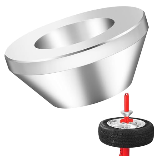 Image of Manual Tire Wheel Changer Centering Cone,Tire Disassembly Auxiliary Tool Billet Aluminum Upgrade Large Wheel Hold Down Cone Compatible with 1.67 inch Diameter Center Post Car Truck(Color:Silver)