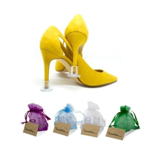 Cubretacones Los Manolitos Pack 10 | Protectores de tacón listos para regalo en bodas con bolsita individual | Salvatacones varios tamaños para tacones altos | Cubretacones universales transaprentes