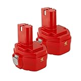 TAURUSKING 2 Pack 2.0Ah Compatible with Makita 14.4V Battery NiCad Replacement (Commitment Batteries,Real Capacity Label) PA14 1434 1422 6228D Drill Battery