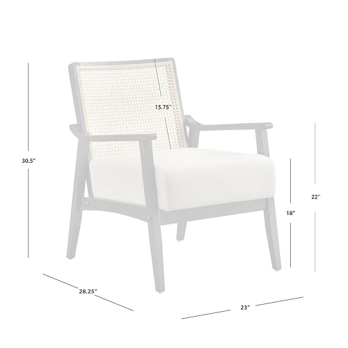 Sillón con respaldo de caña y estructura de madera marrón miniatura 2