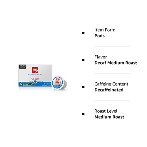 Illy Coffee, Rich And Balanced, Classico Decaffeinated Coffee K-Cups, Made With 100% Arabica Coffee, All-Natural, No Preservatives, Coffee Pods For Keurig Machines, K-Cups, 10 K-Cup Pods (Pack Of 1) #TOP4