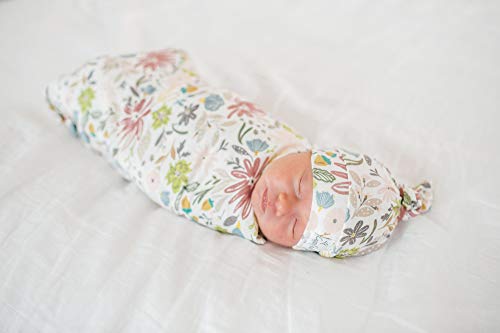 Image of Copper Pearl Baby Beanie Hat Top Knot Stretchy Soft Olive