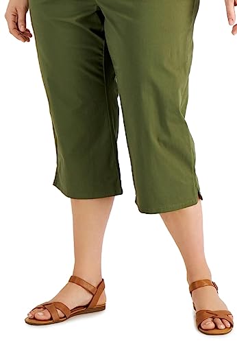 Karen Scott Women's Comfort Waist Capri Pants Green Size 18W3
