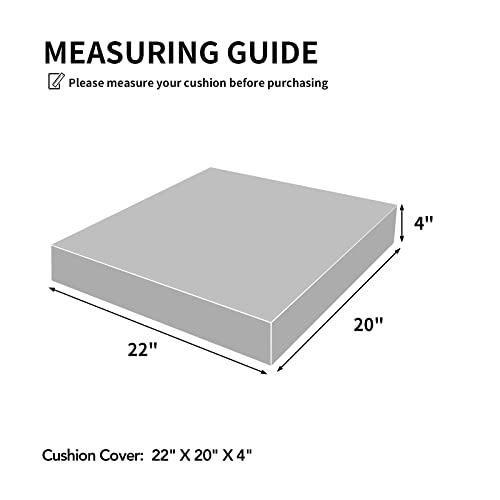 Easy-Going Patio Furniture Non-Slip Cushion Covers Outdoor Seat Cushion Waterproof Covers with Zipper 22x20x4 in 2 Pieces, Cream by Easy-Going - Image 6