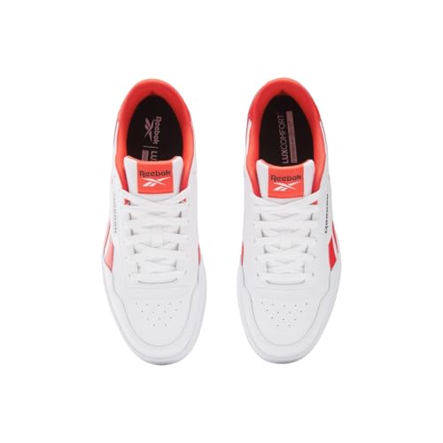 Reebok Unisex Court Advance Sneaker, Footwear White/Energy Red/Black, 12 Women/ 10.5 Men