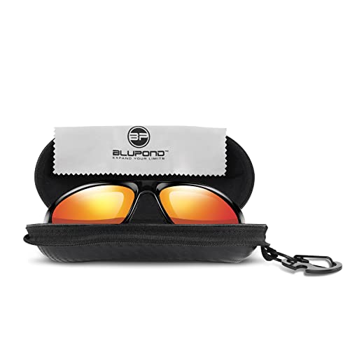 Image of BLUPOND Sunglasses Case Semi Hard EVA Shell with Metal Hanging Hook Belt Clip Sun Glasses Storage