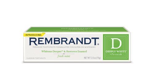 Clinically proven to safely whiten your teeth - Rembrandt Deeply White Whitening Fluoride Toothpaste Mint, 2.6 Ounce (Pack of 3)
