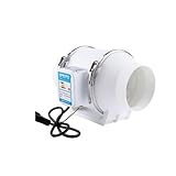 JOXLOVER Ventilador de escape, Extractores De Aire 3/4 Pulgadas, Ventilador Conducto Tubería En Línea Silencioso, Extractor, Limpieza For Pared Inodoro Y Cocina(100mm outlet)