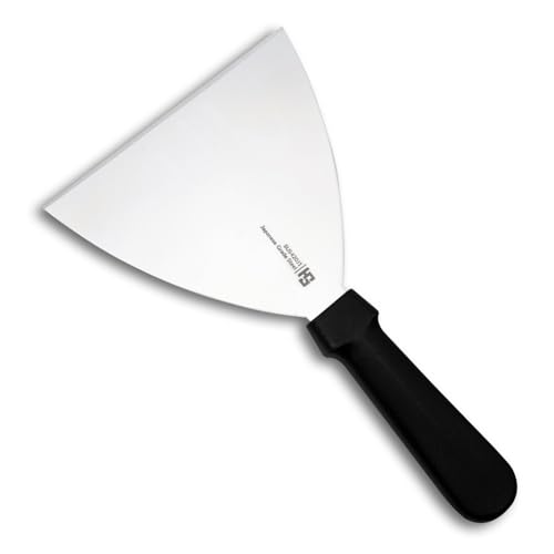 Image of HS 6 Inch Professional Scraper with Medium Handle | Japanese Grade | Stainless Steel for Commercial Use | Black | SUS420J2