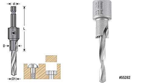 Amana Tool - (55286) Carbide Tipped Counterbore 1/2 Dia X 1/4 Quick Release Hex Shank #TOP1