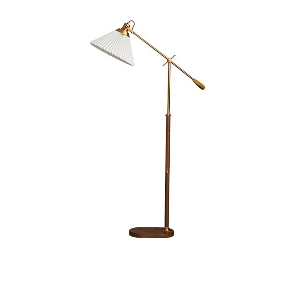 Kp6xLf3gT Corner Standing Lamp Wooden Floor Lamp Living Room Vertical Vintage Pleated Ambiance Rotatable Adjustable