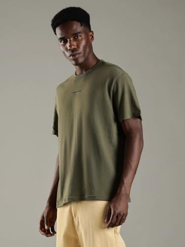 Image of Solid Relaxed Fit Cotton T-Shirt