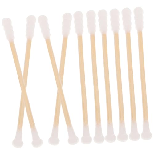 FOMIYES 100 Pack Cotton Swabs Bamboo Stick Double-ended Gentle for Baby's Skin Disposables for Home Travel Boys and Girls