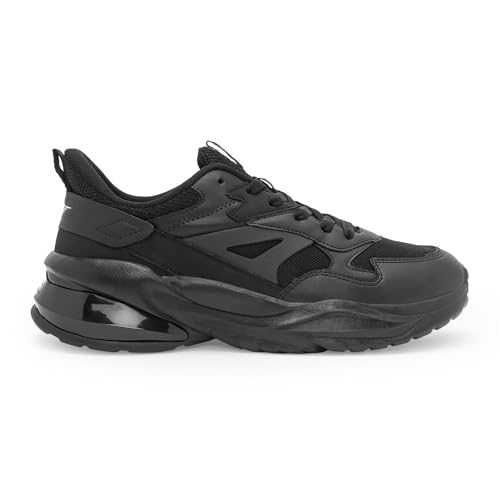 Image of Red Tape Men's Sneakers Black Round Toe Lace-Up Comfort Grip