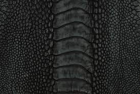 Pelle Vera esotica Pregiata di Struzzo Zampa Nero