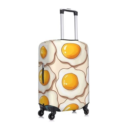 Fried Eggs Elastic Travel Luggage Cover, Washable Spandex Suitcase Protector, Anti-Scratch Fits 18-32 Inch3
