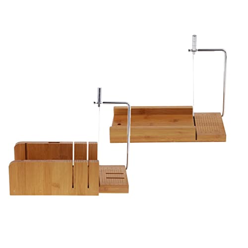 Image of Wood and Stainless Steel Soap Cutter Soap Making Cutting Tool with Wire Slicer for Cake Candle Food Chocolate Loaf