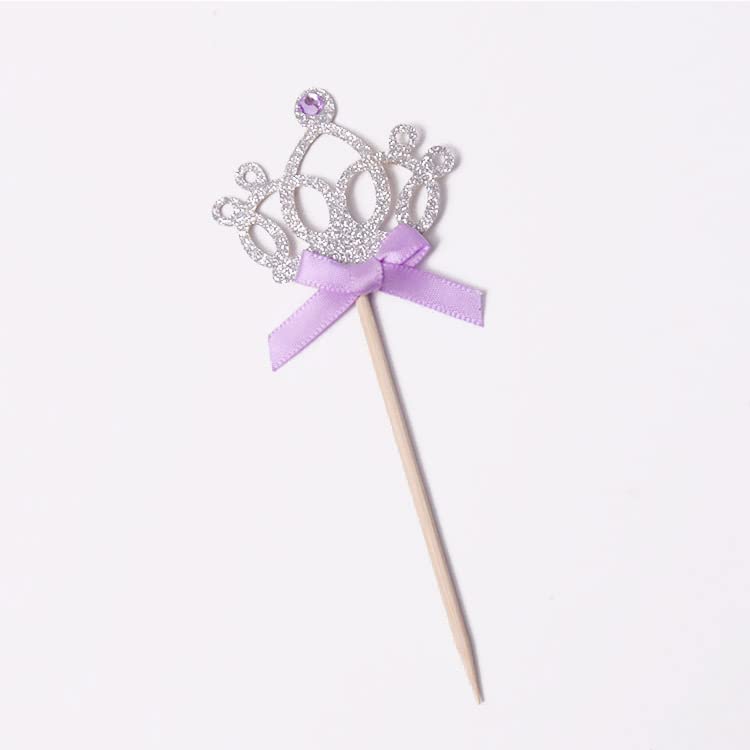 48 Silber-glitzernde Kronen-Cupcake-Topper – Perfekt Für Prinzessinnen-Partys, Geburtstag & Babyparty-Deko