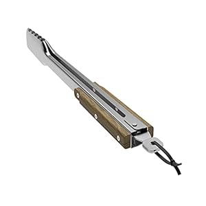 Traeger Pellet Grills BAC530 BBQ Tongs Accessory, Silver with Brown Small