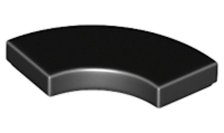 LEGO Round Corner Tile, 2 x 2 Macaroni, Part 27925 (Black, 10, Bricks)