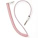 MyVolts Candycord Audio Cable, Straight Mini Jack to Straight Large Jack, Curly 65cm to 90cm, Marshmallow Pink Colour