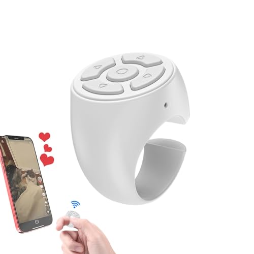 Scrolling Ring für Tik-Tok, Fernbedienung Page Turner, Tragbarer Fingertip Pager, Lazy Fingertip Kabellose Bluetooths Fernbedienung, Turn Ringe Seitenwender Bildschirmklicker, für Telefone und Tablets