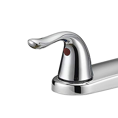 EZ-FLO 10201 2-Handle Kitchen Faucet with Pull-Out Side Sprayer, Chrome, 4-Hole Installation