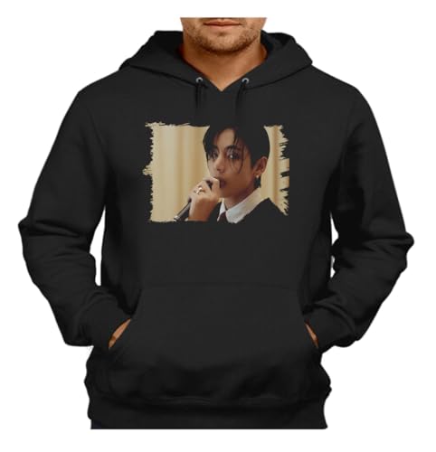 Sudadera Negra con Capucha Cantantes KPOP vfriends BTS Jimin and v Adulto Poliester...