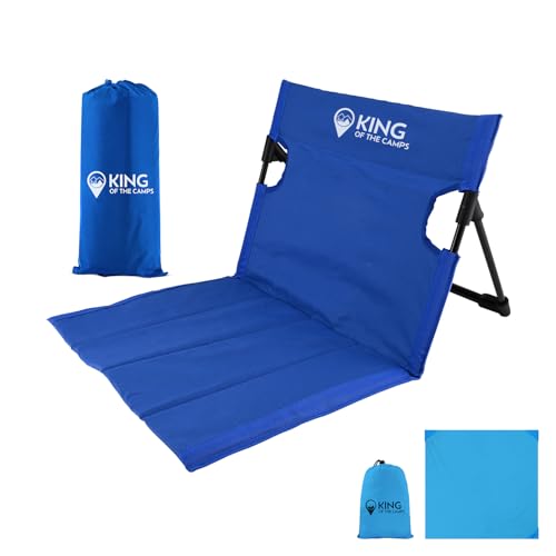 King of the Camps Adjustable Backrest & Outdoor Blanket Kit - Outdoor Portable Camping Chair - Packable Waterproof Picnic Blanket - Portable Seat & Outside Blanket Bundle (Blanket & Chair Bundle)