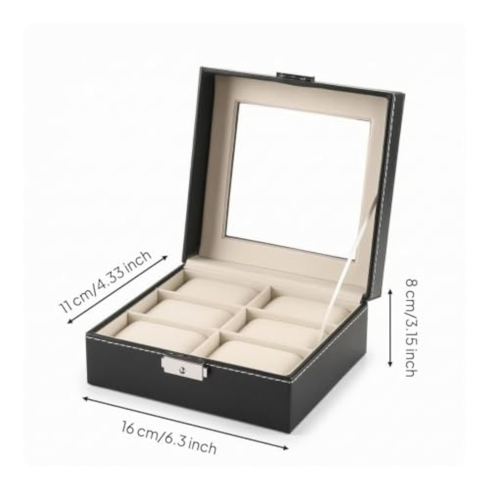 Elegant Watch Display Box with Clear Lid
