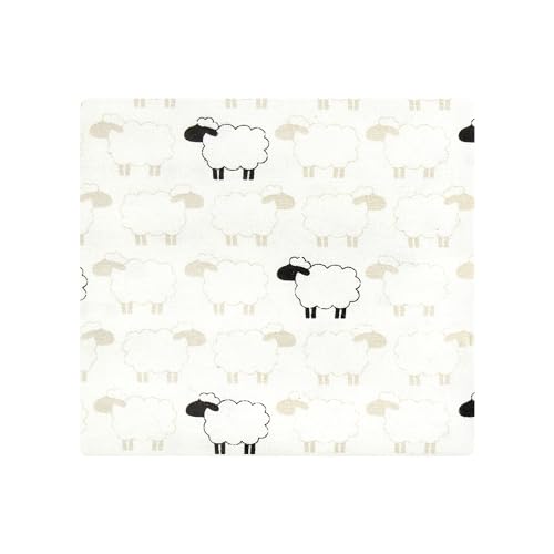 Image of Hudson Baby Unisex Baby Cotton Flannel Receiving Blankets, Taupe Sheep, One Size