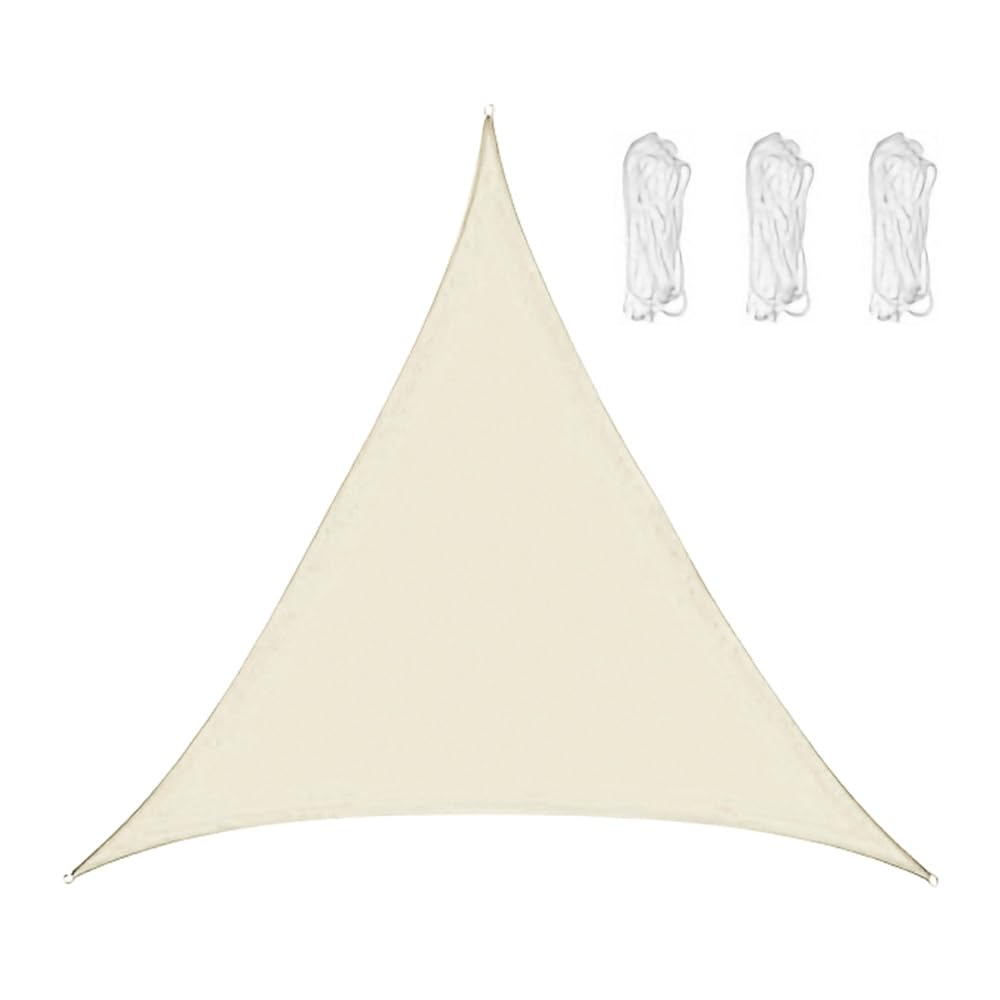 Alnicov Vela Ombreggiante Triangolare 3m x 3m x 3m, con Kit di Fissaggio,Blocco UV al 98%, per Feste in Cortile, Patio, Giardino Esterno (Crema)