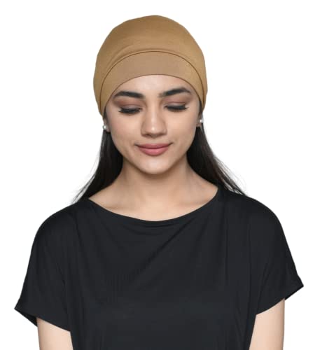 Image of The Headscarves Women Silky Soft Bamboo Viscose Sleep Cap for Hair Loss Chemo Headwear Skull Cap Free Size (Multicolor) (HS3 Multicolor)