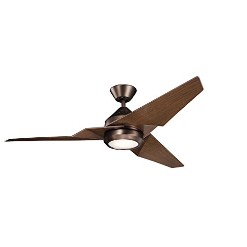 KICHLER 300030OBB Protruding Mount, 3 Walnut Blades Ceiling fan with 67 watts light, Oil-rubbed Bronze KICHLER 300030OBB Protruding Mount, 3 Walnut Blades Ceiling fan with 67 watts light, Oil-rubbed Bronze