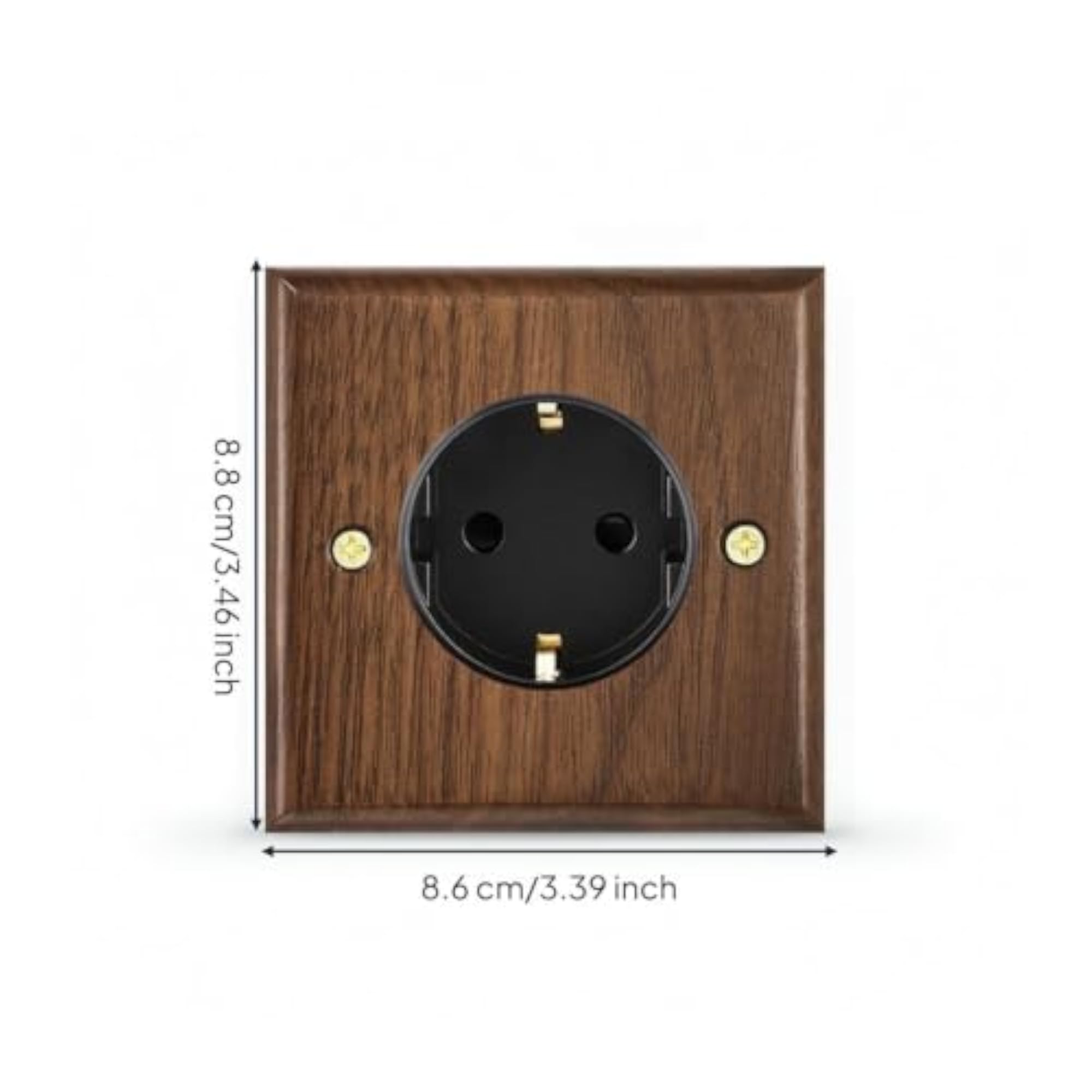 Wood-Grain Faceplate Socket Panel, Dark Walnut Tone Finish