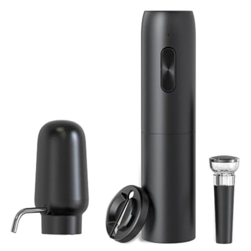 HWIREUIGT Aireador de Vino Eléctrico Inteligente, Juego de Vino con Sacacorchos Automático, Cortador de Papel de Aluminio y Tapón de Vino Al Vacío, Herramientas de Barra.
