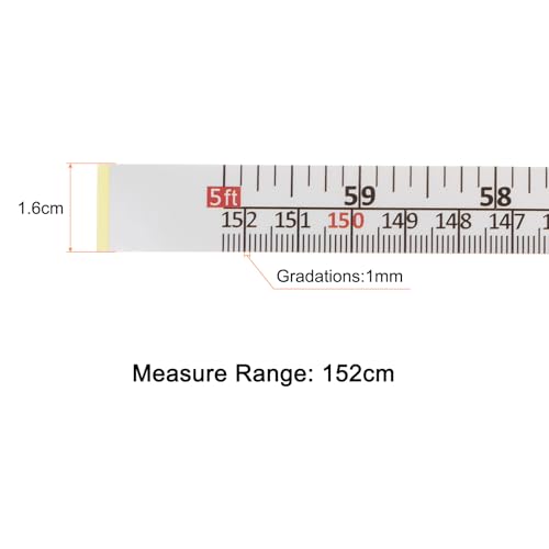 Cinta Métrica Adhesiva 60 Inch 152 cm Negra miniatura 2