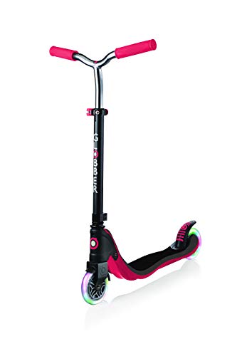 Globber Flow 125 [My Too Fix Up] Trottinette avec des Roues Lumineuses, Noir/Nouveau Rouge Cover
