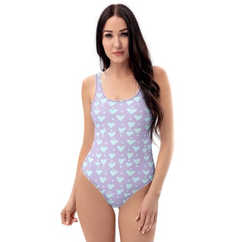 Maillot de bain cœurs bleus TokTend une pièce de natation femme