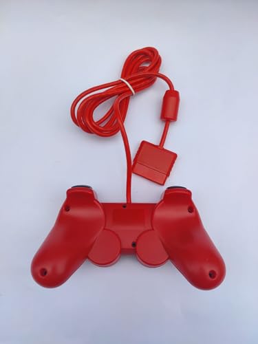 Image of Premium PS2 Compatible Wired Controller - High-Performance Gamepad for PlayStation 2 (All Models) Ergonomic Gamepad with Dual Vibration Feedback, Precision 360 Analog Sticks, Ergonomic Pro Grip - (SOLID RED)