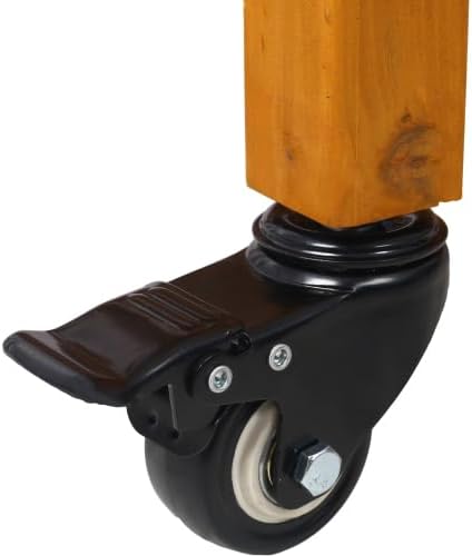 LuckyNote】Elevated 8 Pocket Herb Garden Bed, Mobile Raised Customizable Wood Planter for Herbs, Vegetables, Flowers w/Lockable Wheels, Storage Shelf, Drainage Holes 36x24x34 Inch