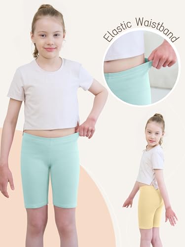 Image of HoeVou 4 Pack Girls Shorts Cotton Cartwheel Shorts for Girls Biker Bermuda Under Kids Clothes Bike Toddler Pants Multi-Color