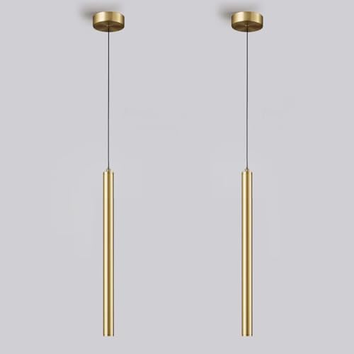 LIGKIN 2 Pezzi Lampada a sospensione LED Lampadario Moderno Design Minimalista Lampada da soffitto LED Plafoniera Alluminio per Sala da pranzo Camera da letto Soggiorno Ristorante, 50CM